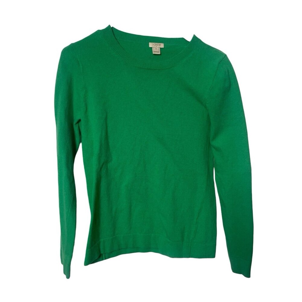 J. Crew Crewneck Sweater Extra-Soft Academic Green Women’s XS Wool Blend